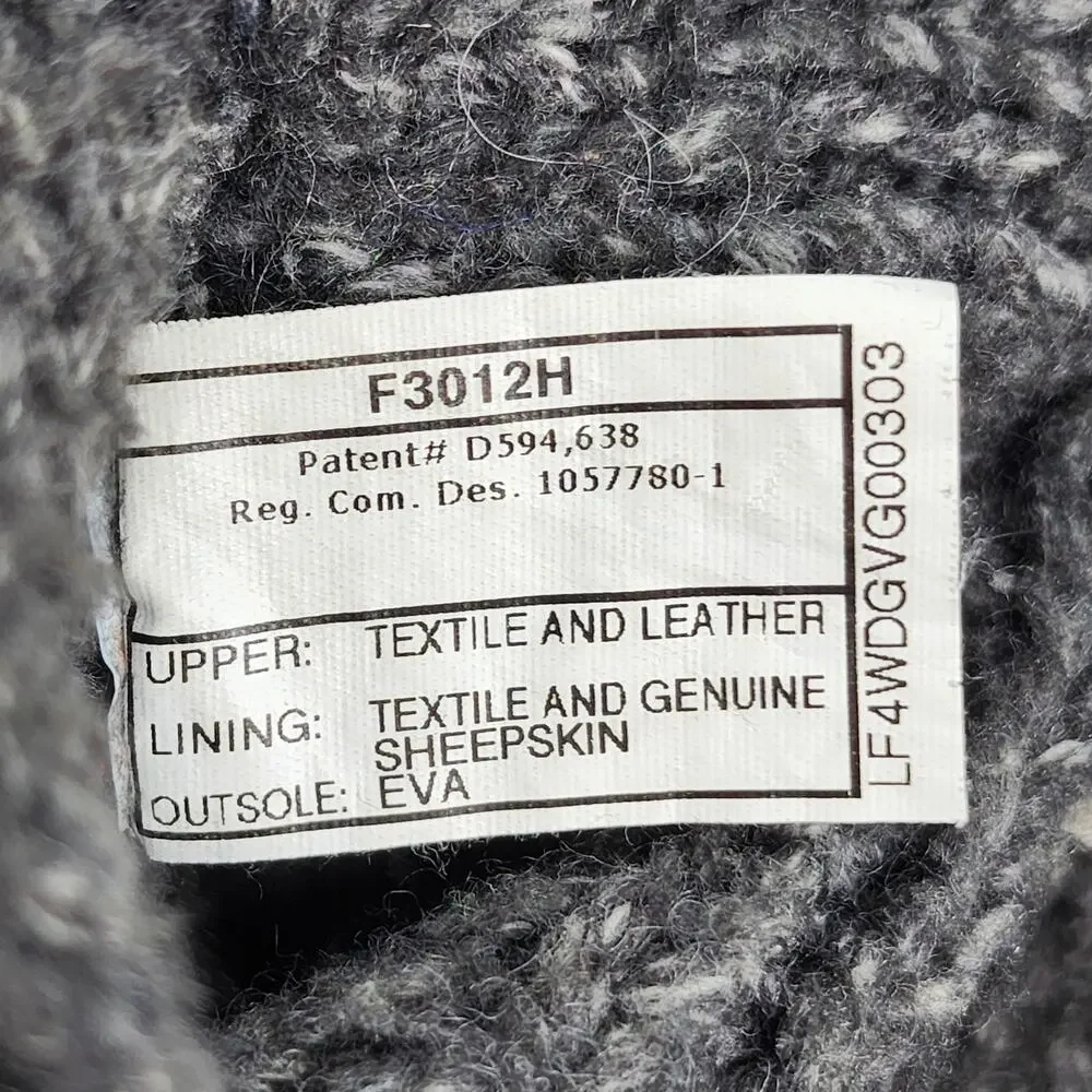 UGG Gray Tall Knit Lattice Sweater Material Button Detail Cardy Boots Size 7